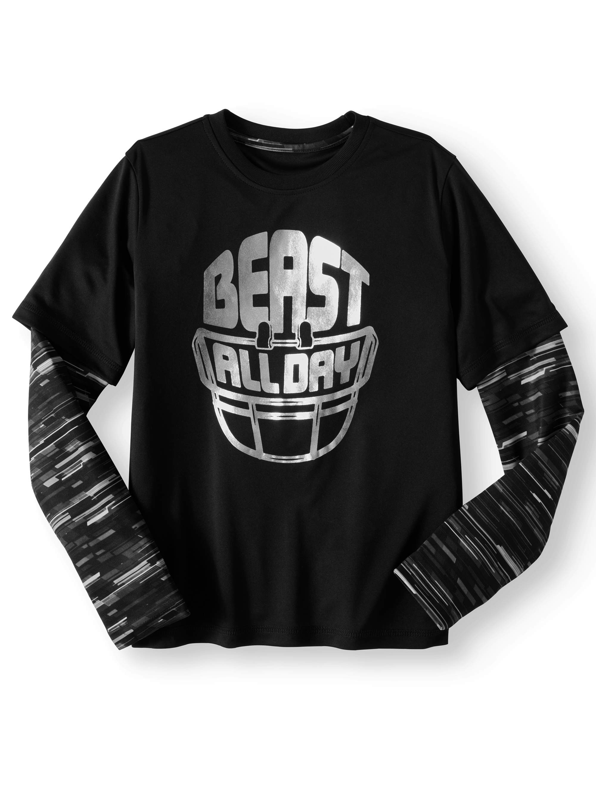 Athletic Works Long Sleeve Hangdown Graphic T-Shirt (Little Boys & Big Boys) - image 1 of 3