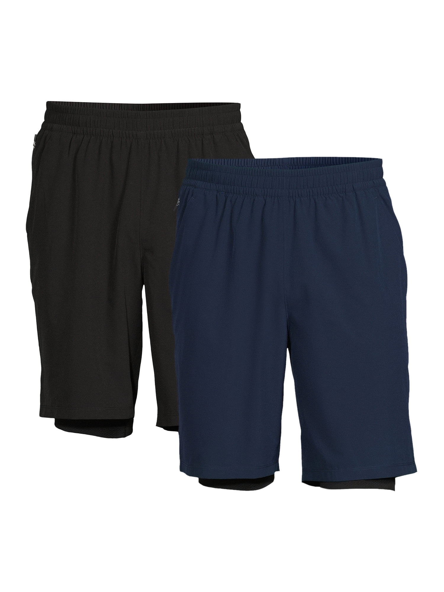 Athletic Works Men's 2-in-1 Workout Short with Built-In Pocket Liner ...