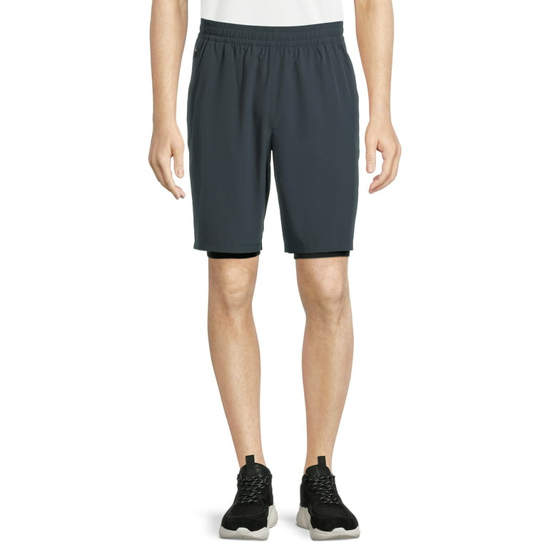 Athletic Works Men's 2-in-1 Workout Short with Built-In Pocket Liner, Sizes  up to 3XL 