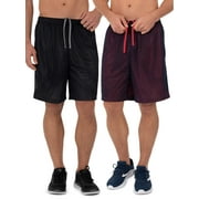 Men's 8" Active Grid Mesh Drawstring Shorts, 2-Pack, Sizes S-3XL
