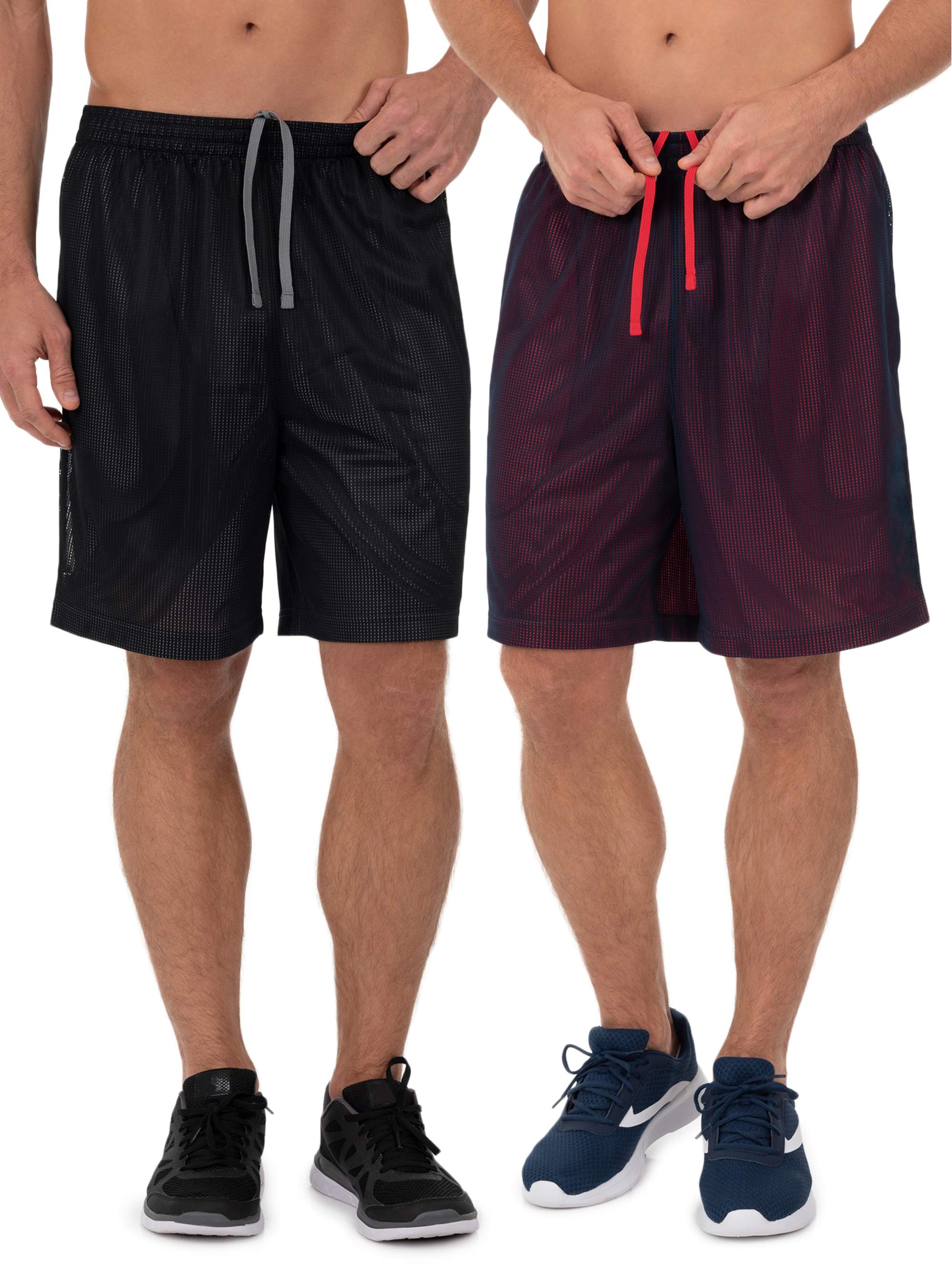 Athletic Works Men's 8" Active Mesh Drawstring Shorts, 2-Pack photo 1
