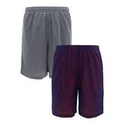 Athletic Works Mens 8 Active Grid Mesh Drawstring Shorts, 2-Pack, Sizes S-3XL