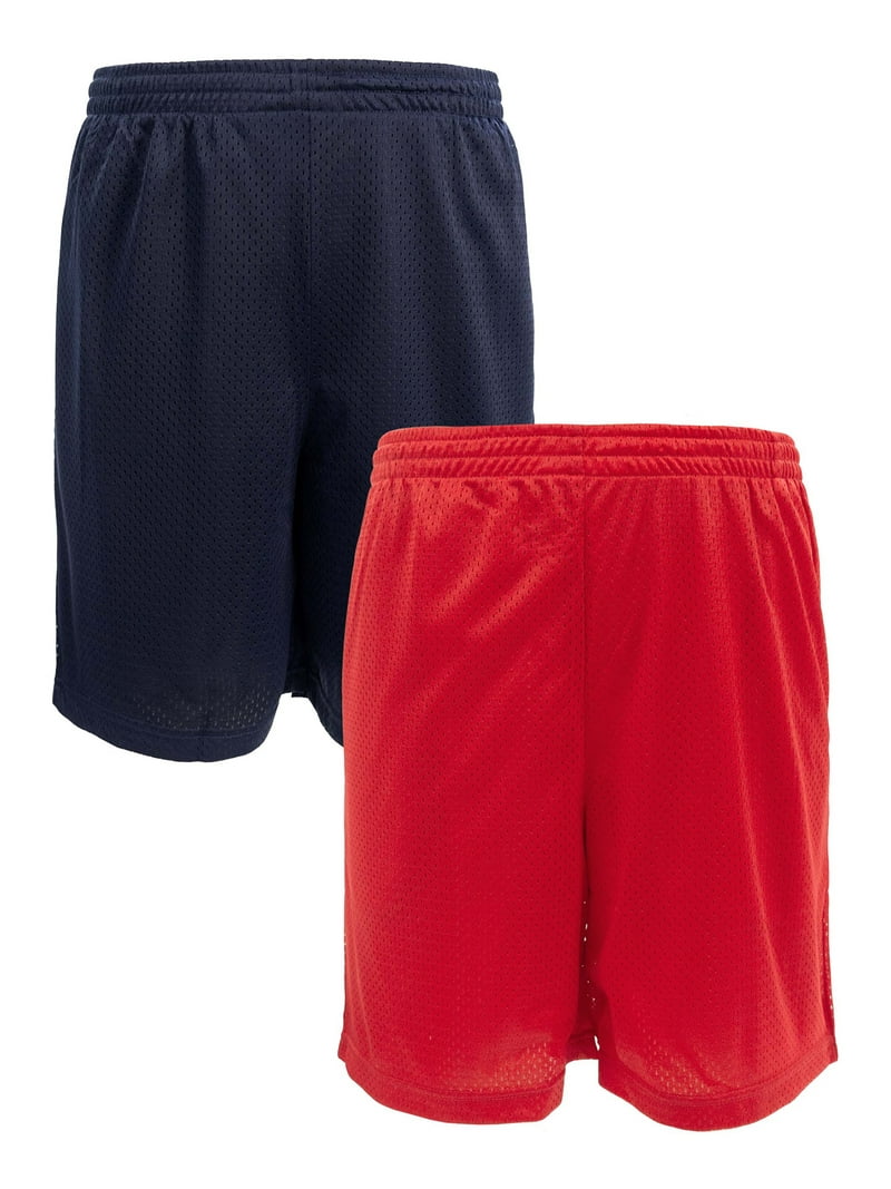 Athletic Works men's 8 Ricehole Mesh Shorts 2-Pack - Walmart.com