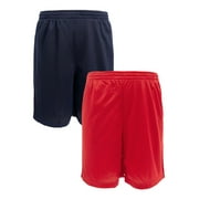 Athletic Works Mens 8 Active Ricehole Mesh Shorts, 2-Pack, up to 3XL