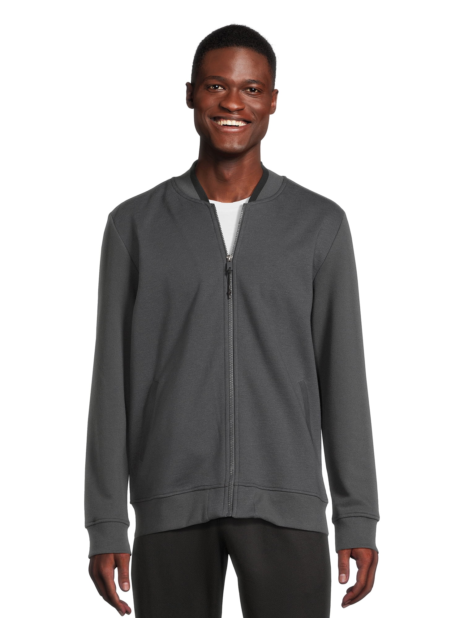 Athletic Works Men s Active Fleece Bomber Jacket Sizes S 5XL Walmart
