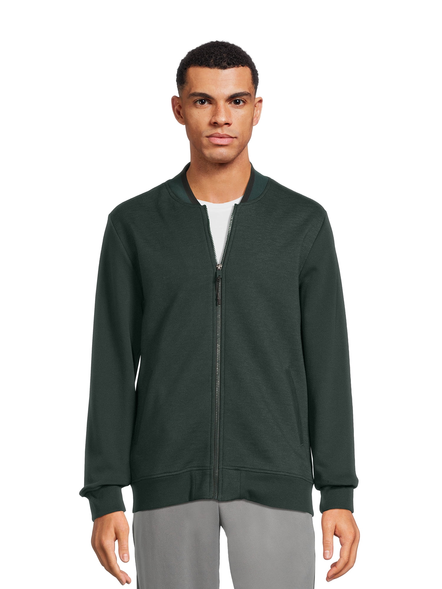 Athletic Works Men’s Active Fleece Bomber Jacket, Sizes S5XL