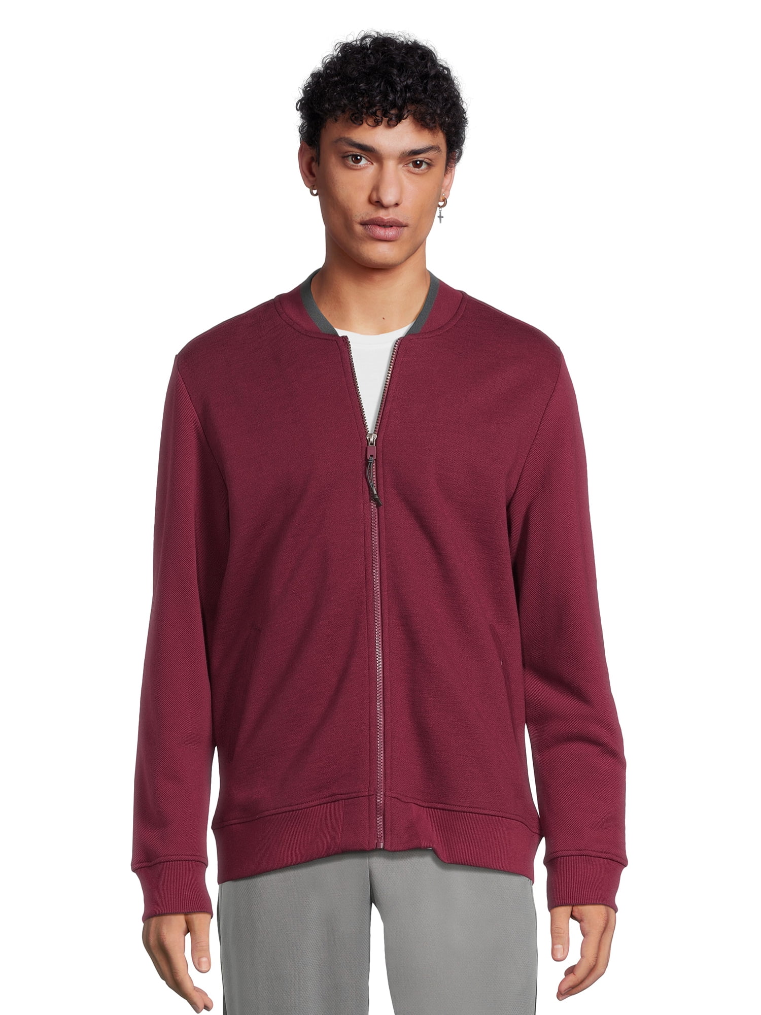 Athletic Works Men’s Active Fleece Bomber Jacket, Sizes S5XL