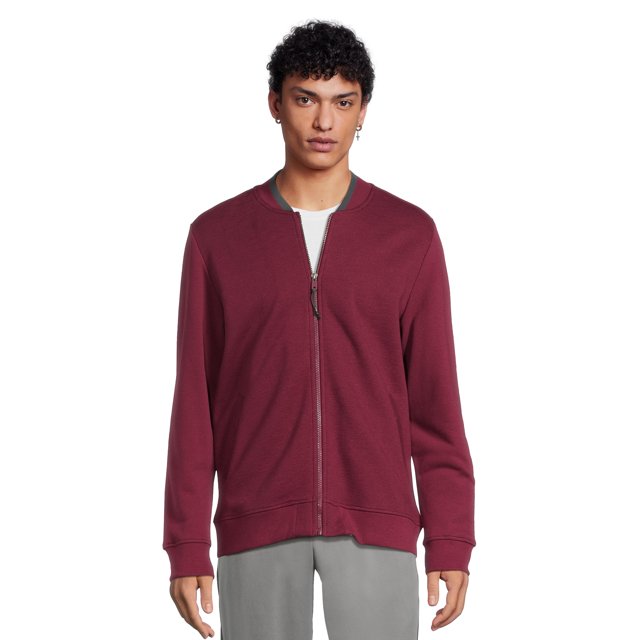 Athletic Works Men’s Active Fleece Bomber Jacket, Sizes S5XL