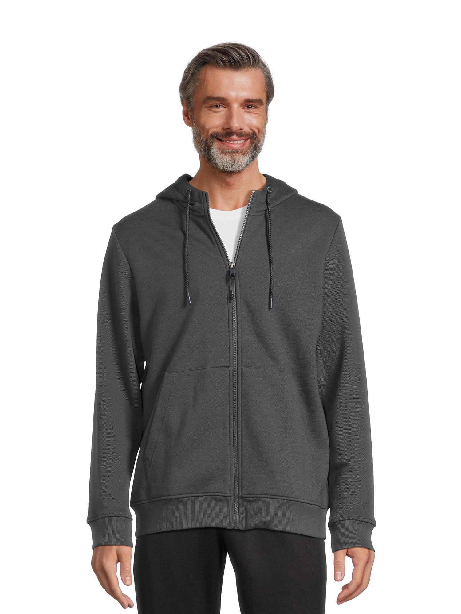 Shop Athletic Works Men`s Active Fleece Full Zip Hoodie, Sizes S-5XL ...