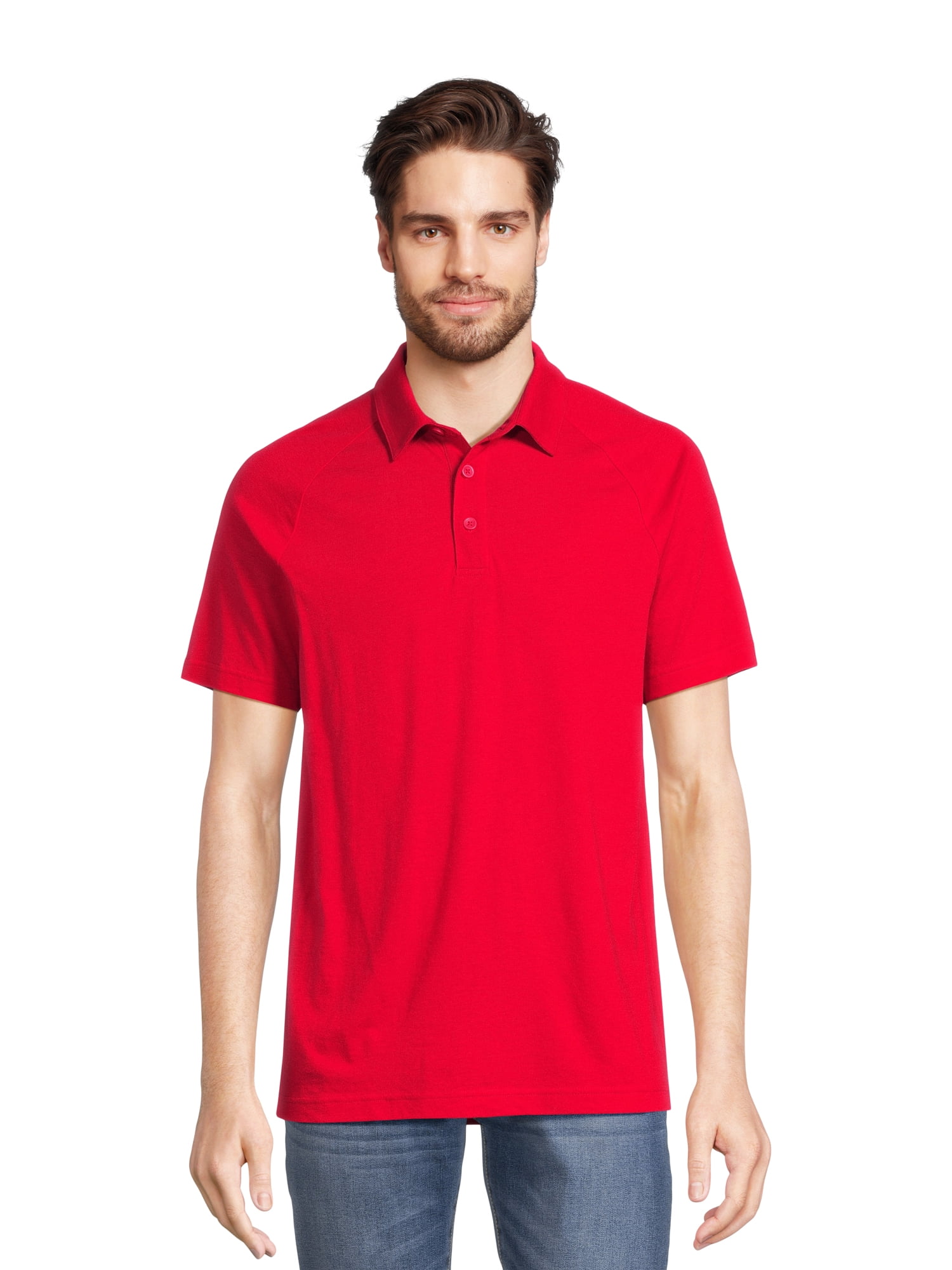 Athletic Works Men's & Big Men's Active Polo Shirt, Sizes S- 3XL