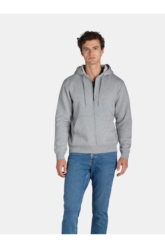 Men's and Big Men's Zip Up Fleece Hoodie Sweatshirt, Sizes S-5XLT