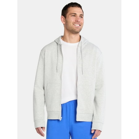 Athletic Works Men's and Big Men's Zip Up Fleece Hoodie Sweatshirt, Sizes S-3XL