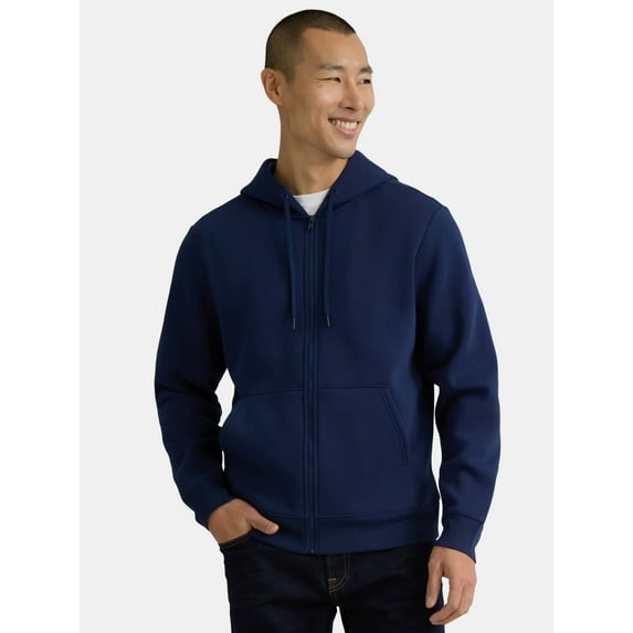 Athletic Works Men’s & Big and Tall Men’s Fleece Zip Hoodie Sweatshirt, Size S-5XL