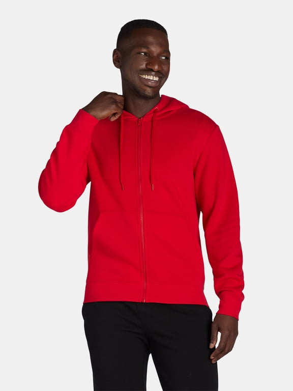 Men's and Big Men's Zip Up Fleece Hoodie Sweatshirt, Sizes XS-4XLT