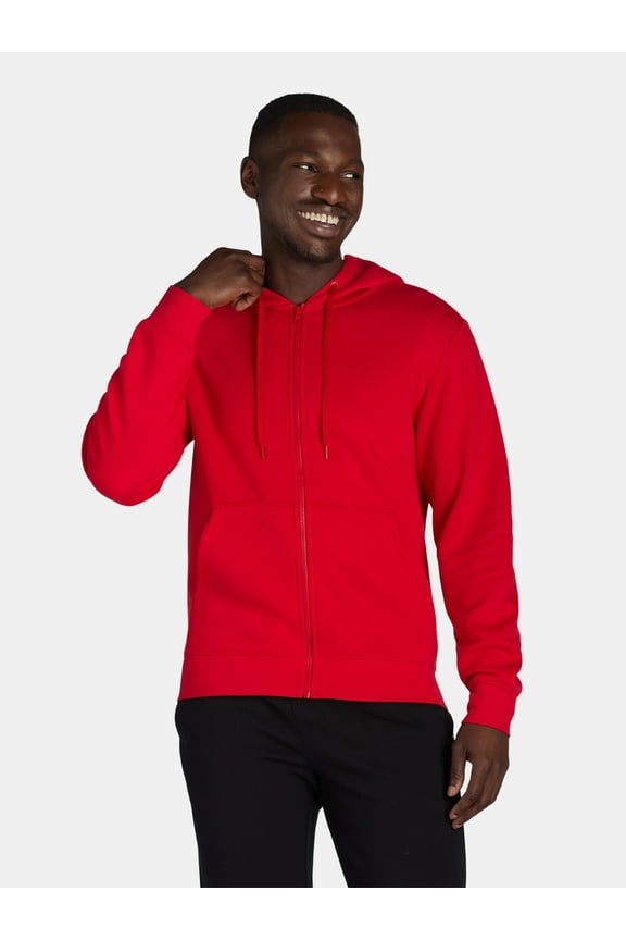 Men's and Big Men's Fleece Zip Hoodie Sweatshirt, Size S-5XLT