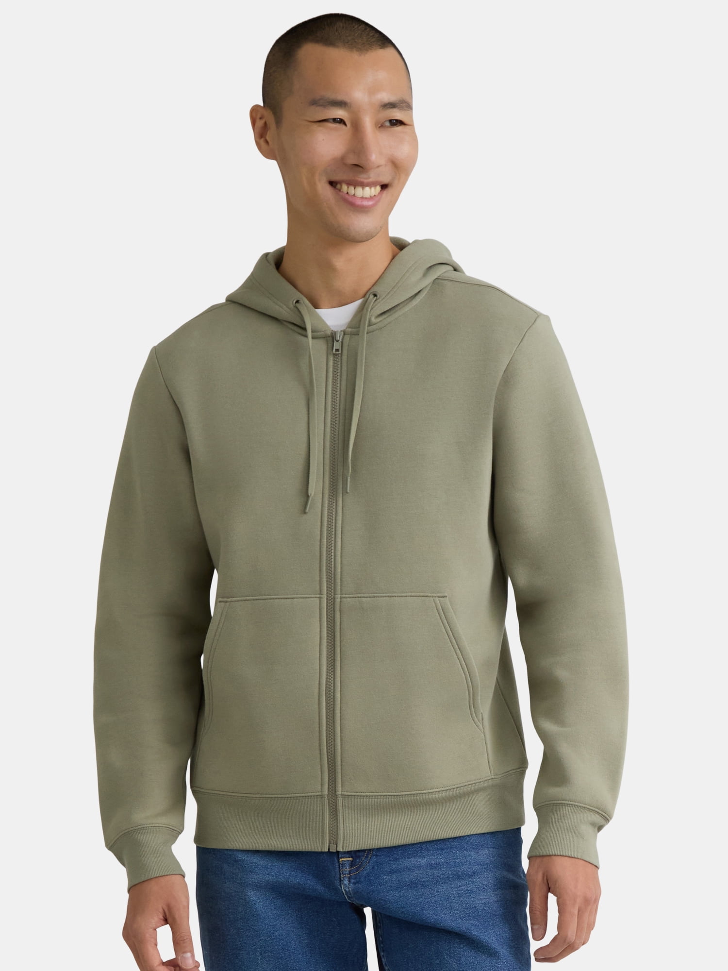 Athletic Works Men's and Big Men's Zip Up Fleece Hoodie Sweatshirt, Sizes S-5XLT