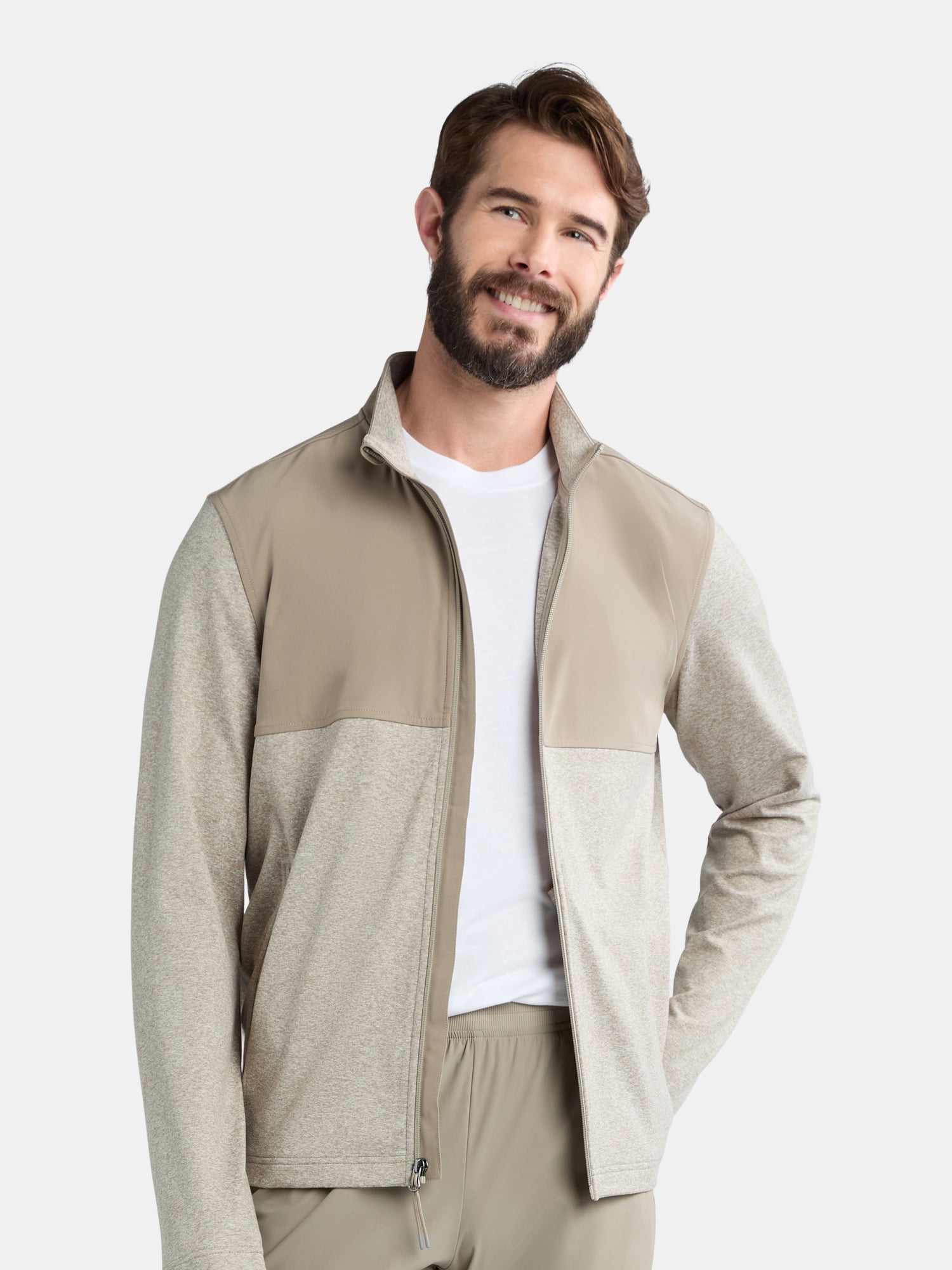 RELAX FIT×WHOLE TOOLS JACKET & SLACKS Athletic Works Men's & Big Men's Mixed Media Zip Jacket, Sizes S