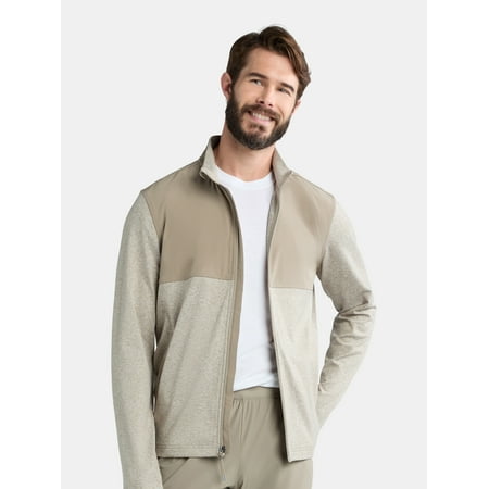 Athletic Works Men’s & Big Men’s Mixed Media Zip Jacket, Sizes S-3XL