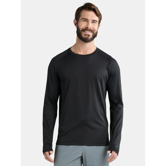 Athletic Works Men's & Big Men's Performance Tee with Long Sleeves, Sizes S-3XL