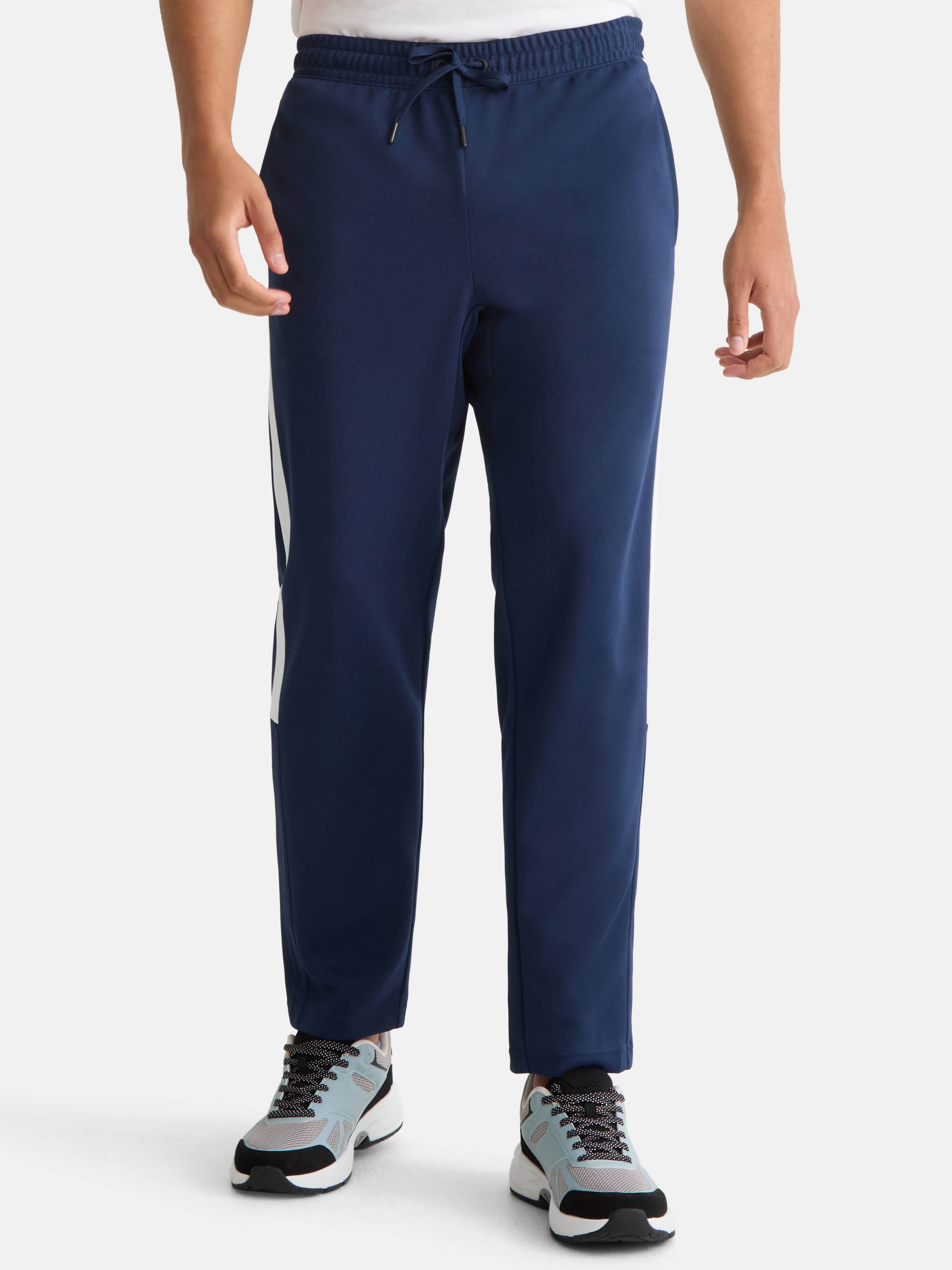 Athletic Works Men's and Big Men's Tricot Track Pants with Side Stripes, Sizes S-3XLT