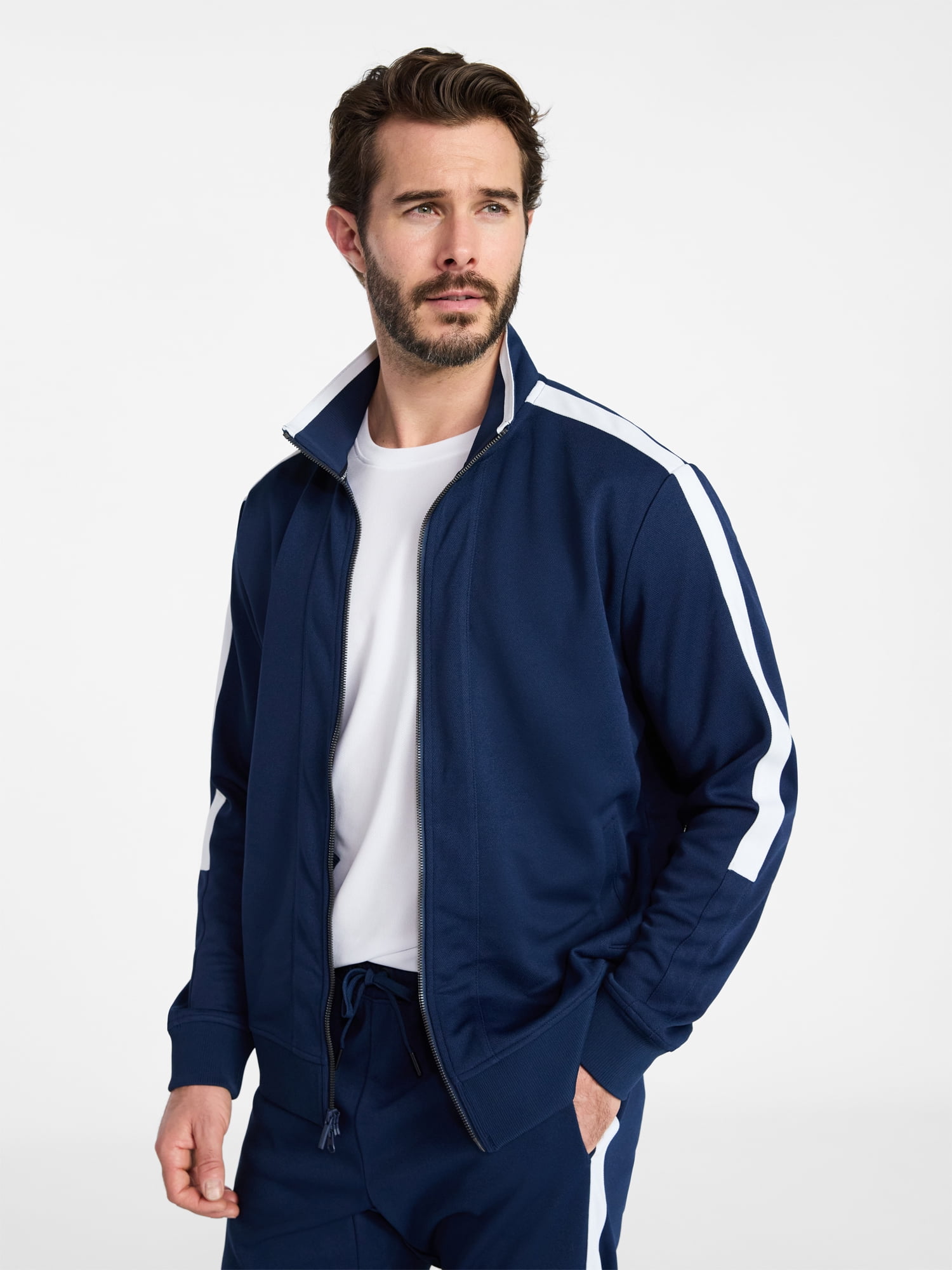 Athletic Works Men's and Big Men's Tricot Track Jacket, Sizes S