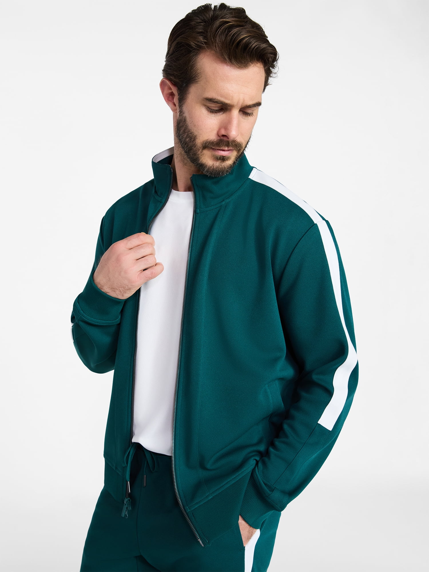 Athletic Works Men's & Big Men's Tricot Track Jacket, Sizes S-5XL ...