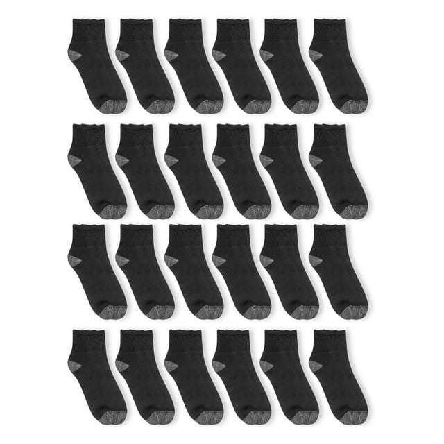 Athletic Works Men's Big and Tall Ankle Socks, 24 Pack