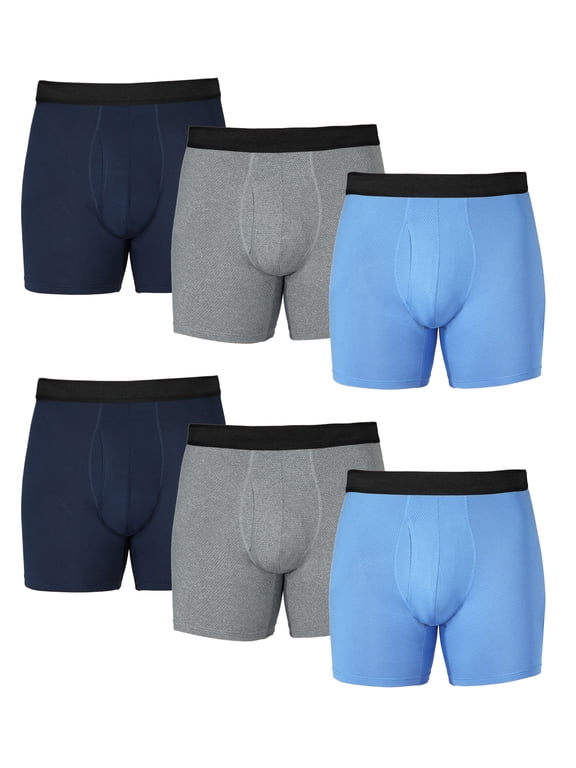 Men's Breathable Mesh Performance Boxer Briefs, 6 Pack