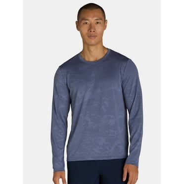 Athletic Works Men's Camo Jacquard Tee with Long Sleeves, Size S-3XL