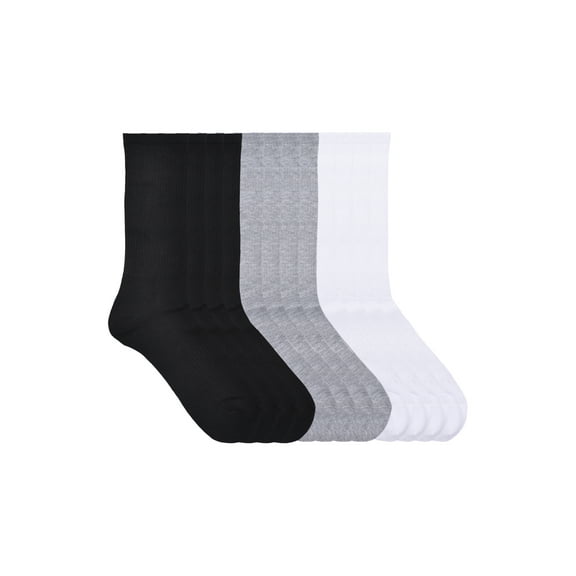 Athletic Works Men's Crew No Show Socks, 6-Pack, Sock Size 10-13