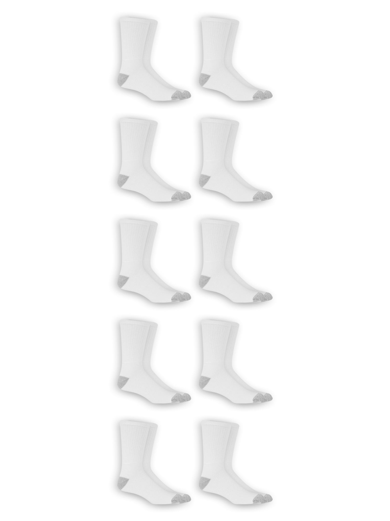 Athletic Works Men's Crew Socks, 10 Pack
