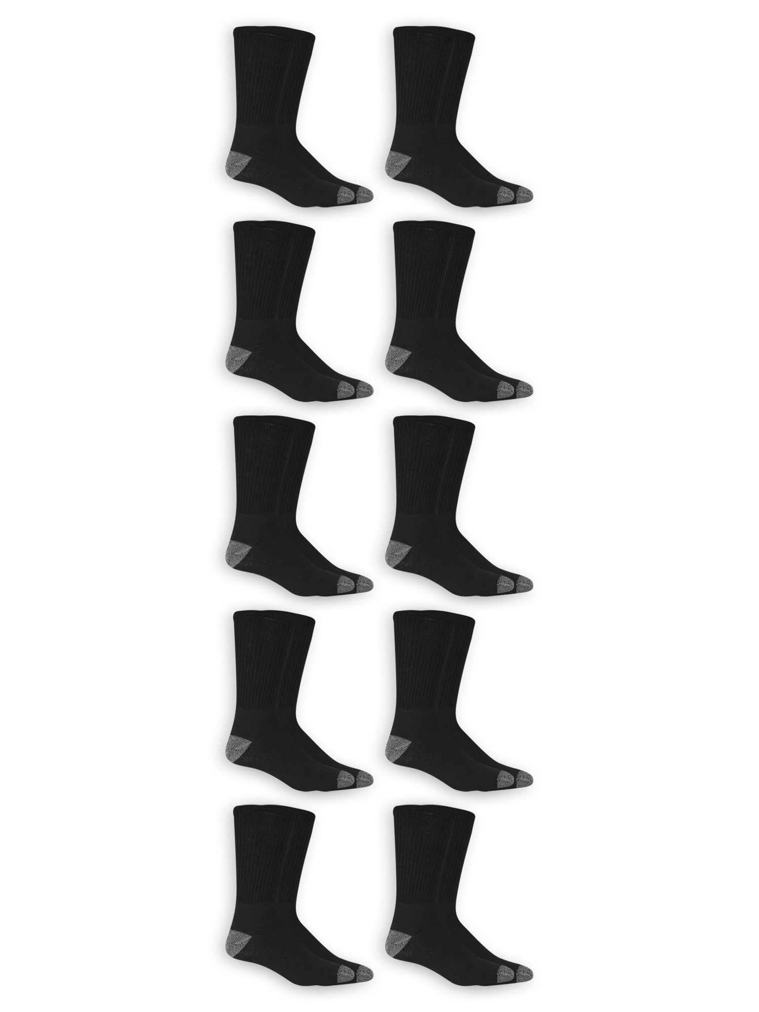 Athletic Works Men's Crew Socks, 10 Pack