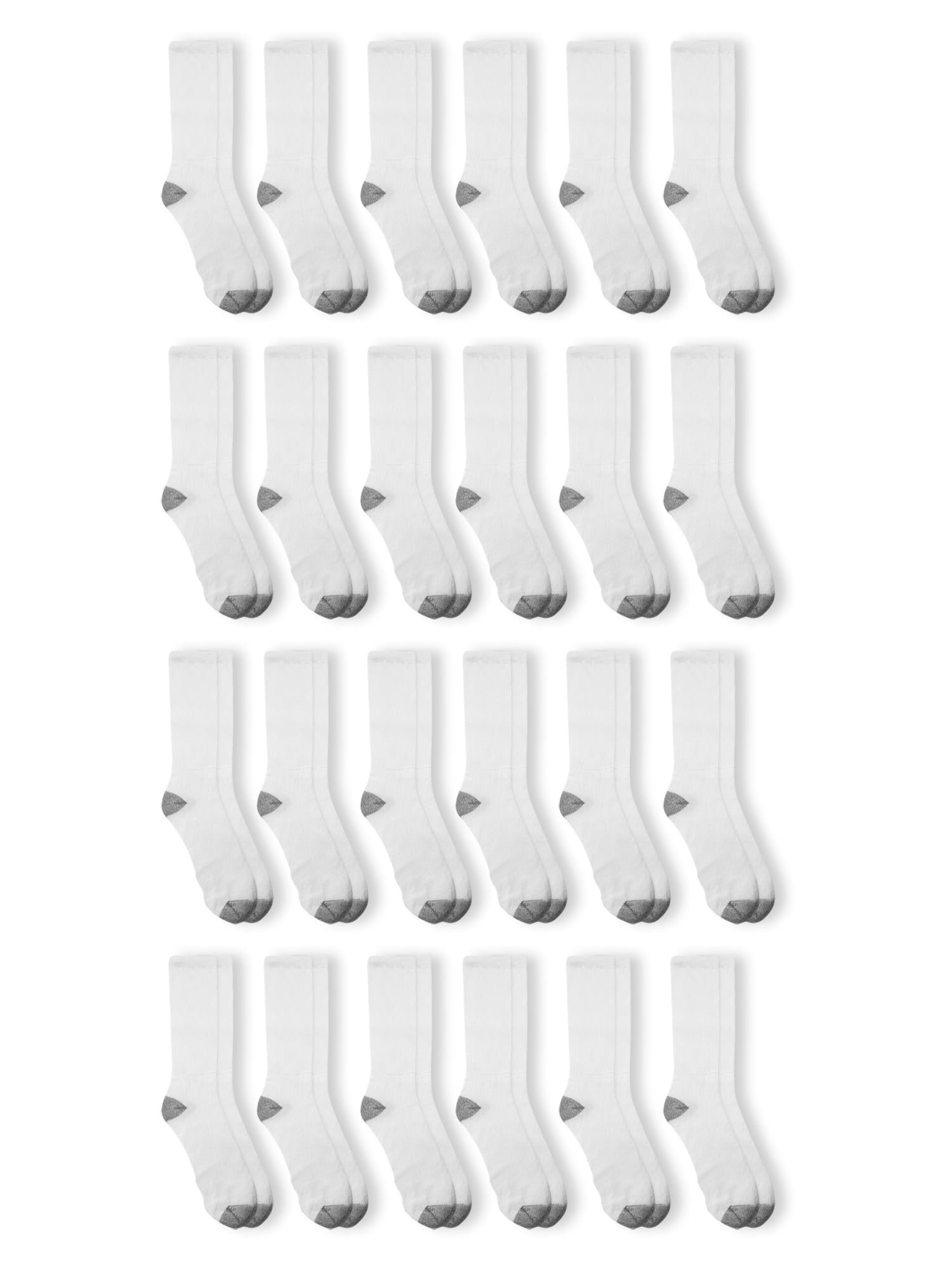 Athletic Works Men's Crew Socks, 24 pack