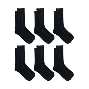 Athletic Works Men's Crew Socks, 6-Pack