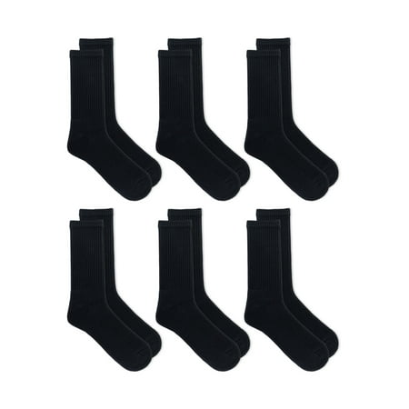 Athletic Works Men's Crew Socks, 6-Pack