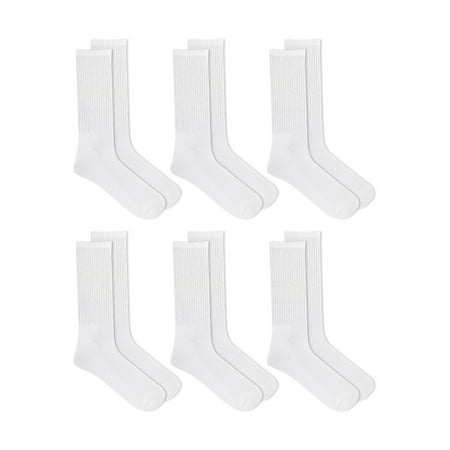 Athletic Works Men's Crew Socks, 6-Pack