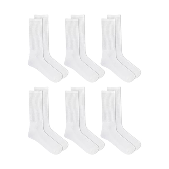 Athletic Works Men's Crew Socks, 6-Pack