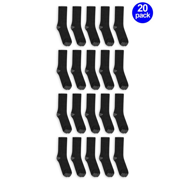 Athletic Works Men's Crew Socks Extra Value 20 Pack