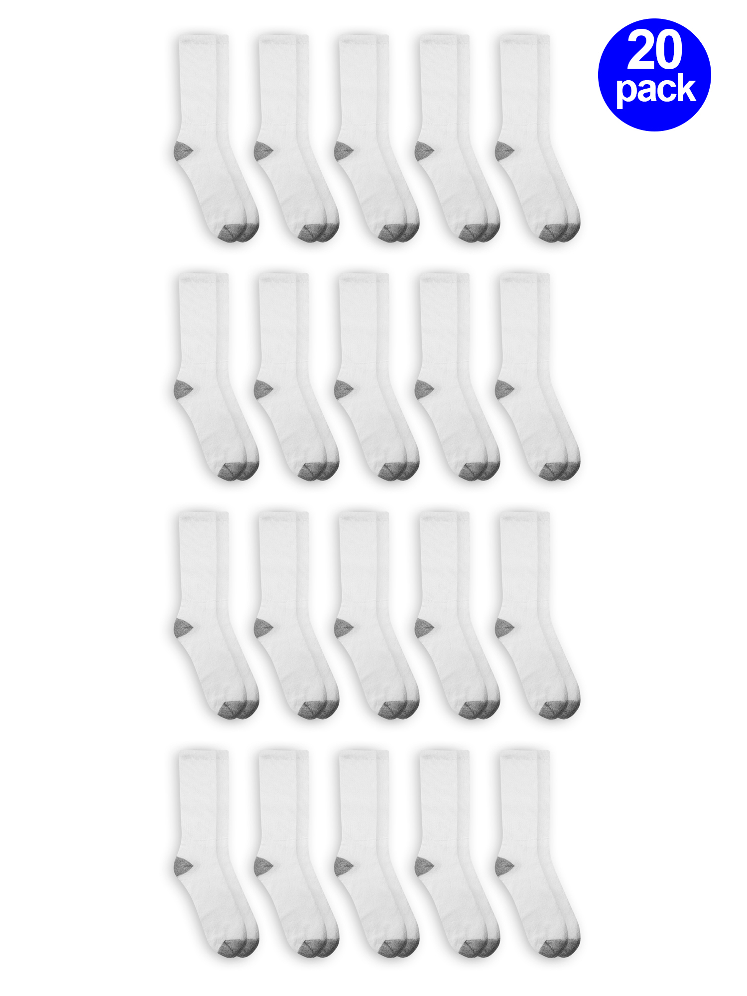 Athletic Works Men's Crew Socks Extra Value 20 Pack - image 1 of 2