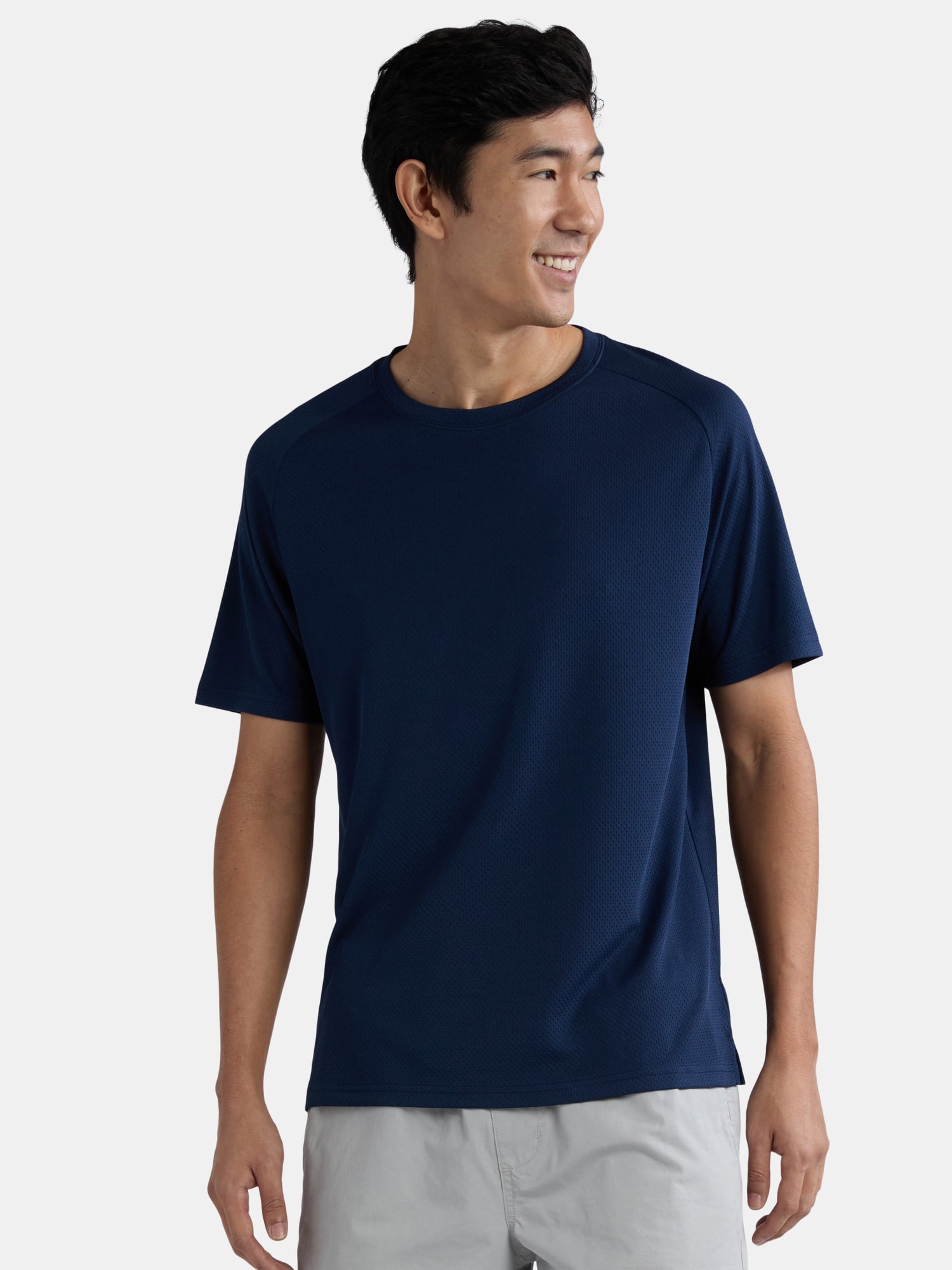 Athletic Works Men’s DriWorks Mesh Tee with Short Sleeves, Sizes XS-5XL