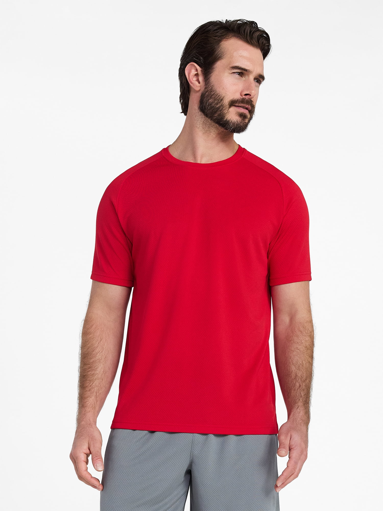 Athletic Works Men's and Big Men's DriWorks Mesh Tee with Short Sleeves, Sizes XS-5XL