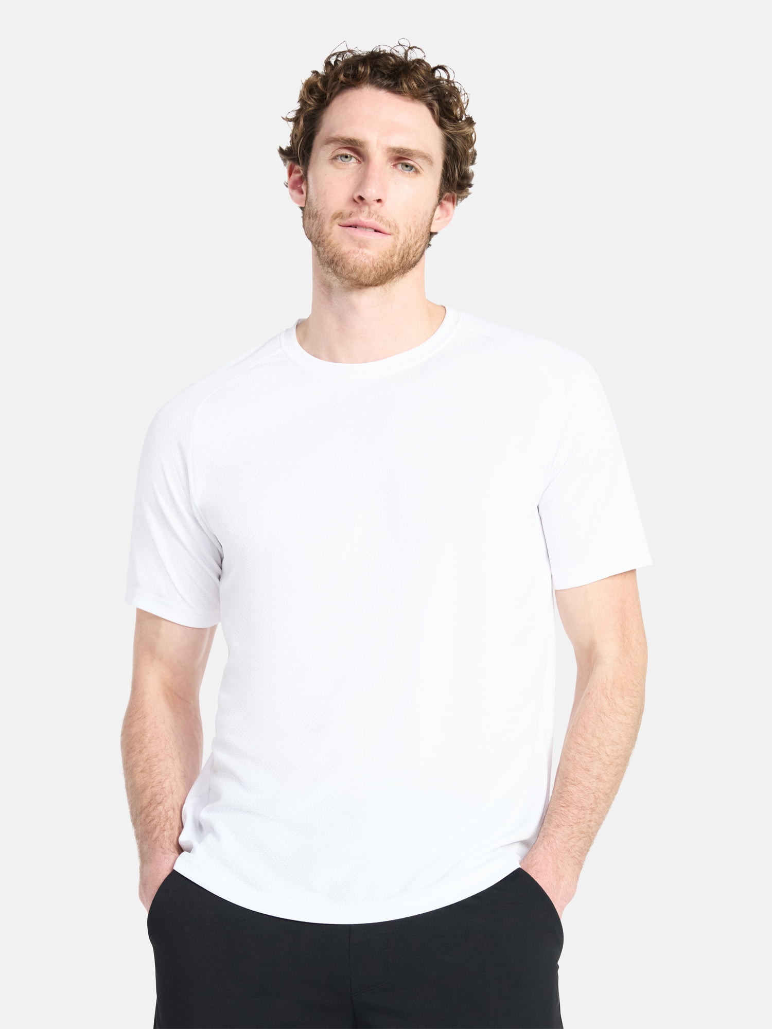 Athletic Works Men's and Big Men's DriWorks Mesh Tee with Short Sleeves, Sizes XS-5XL