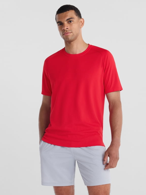 Men’s and Big Men’s DriWorks Mesh Tee with Short Sleeves, Sizes XS-4XLT