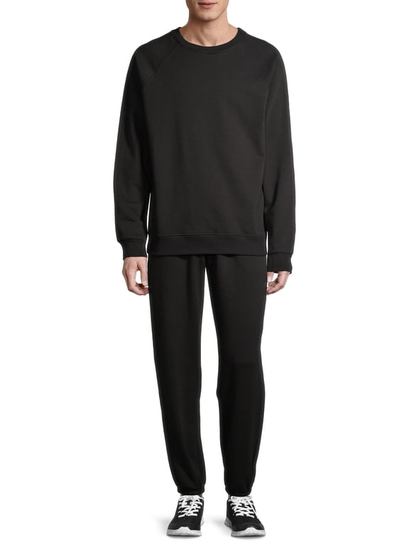 Men's Fleece 2-Piece Crew Sweatshirt and Cinch Pants Set, up to Size 2XL