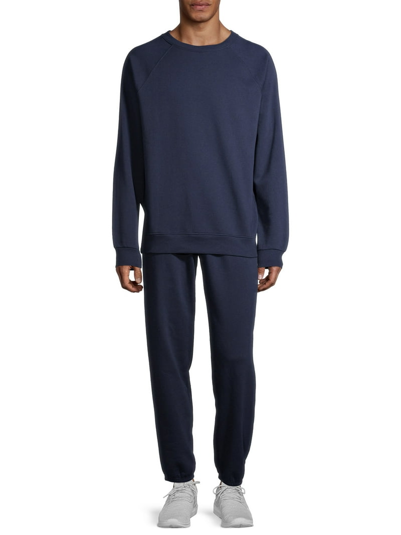 Athletic Works Men's Fleece 2-Piece Crew Sweatshirt and Cinch