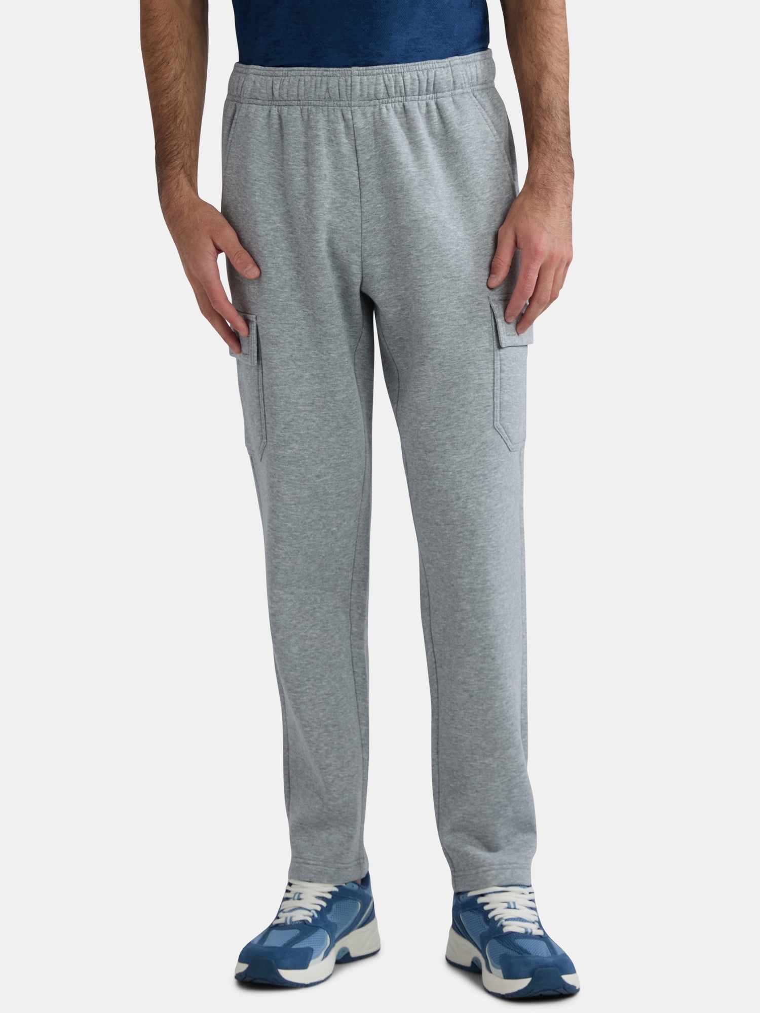 Athletic Works Men's and Big Men's Fleece Cargo Sweatpants, Sizes XS-4XLT