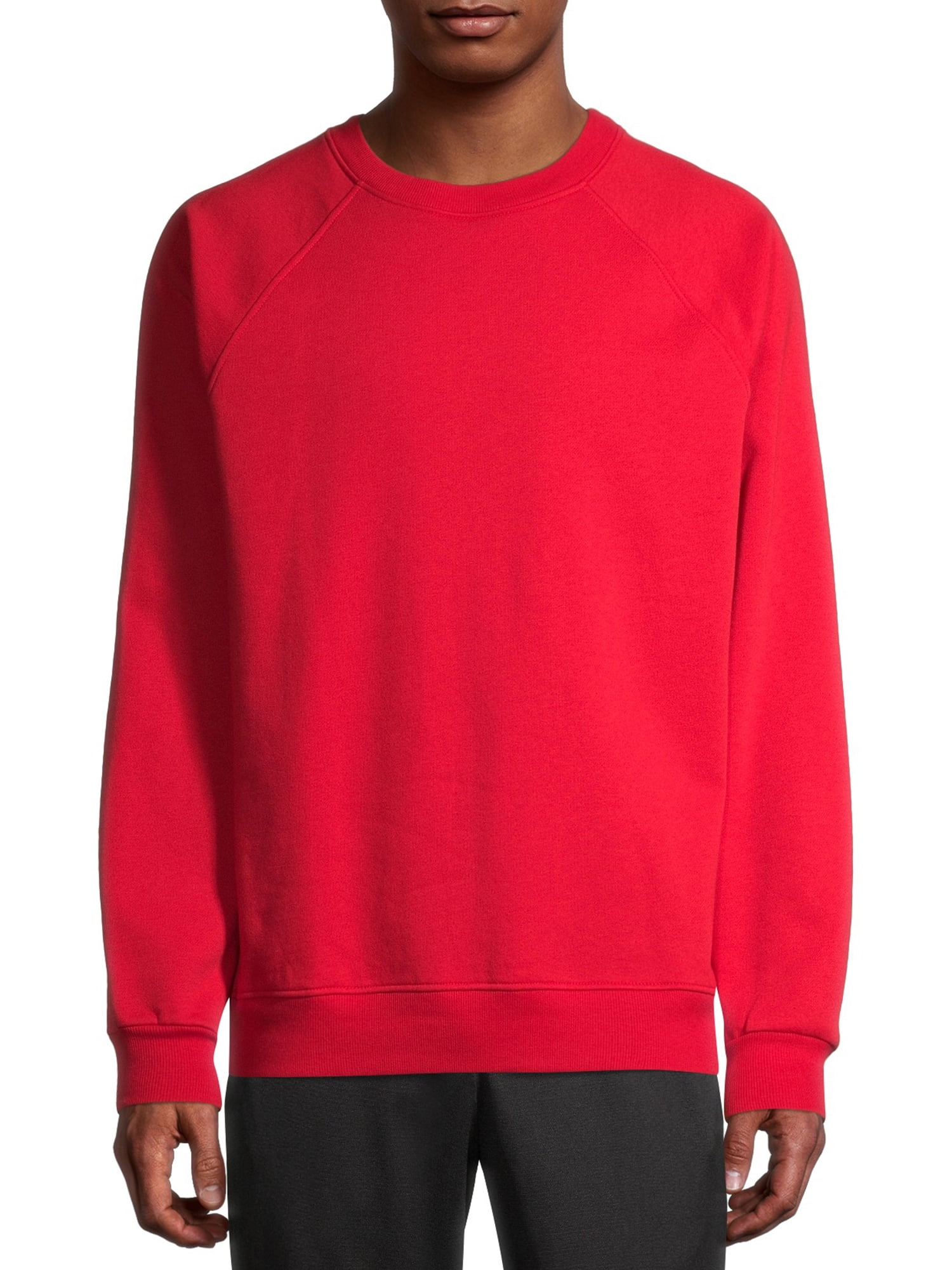 Athletic Works Men's Fleece Raglan Crew Sweatshirt, up to Size 2XL