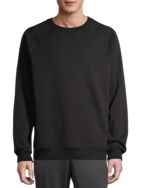 Men's Fleece Raglan Crew Sweatshirt, up to Size 2XL