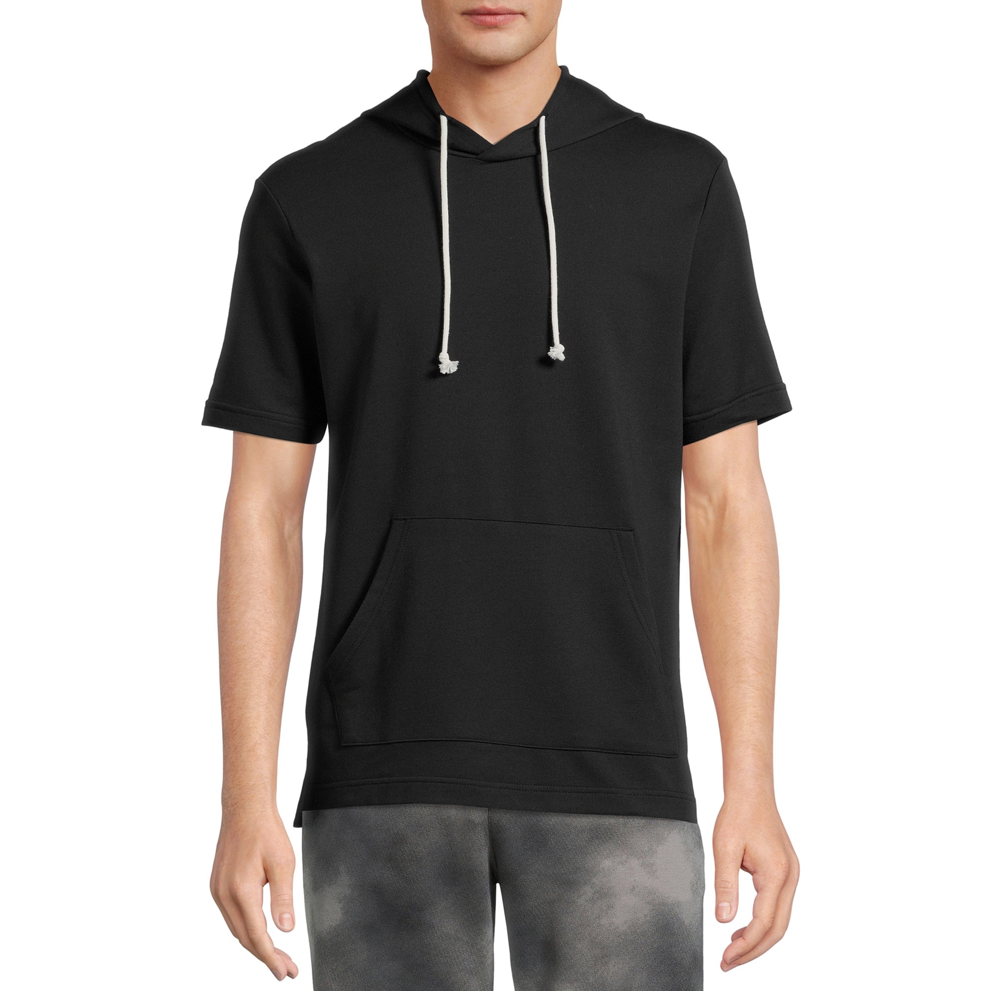 Athletic Works Men's French Terry Short Sleeve Hoodie - Walmart.com