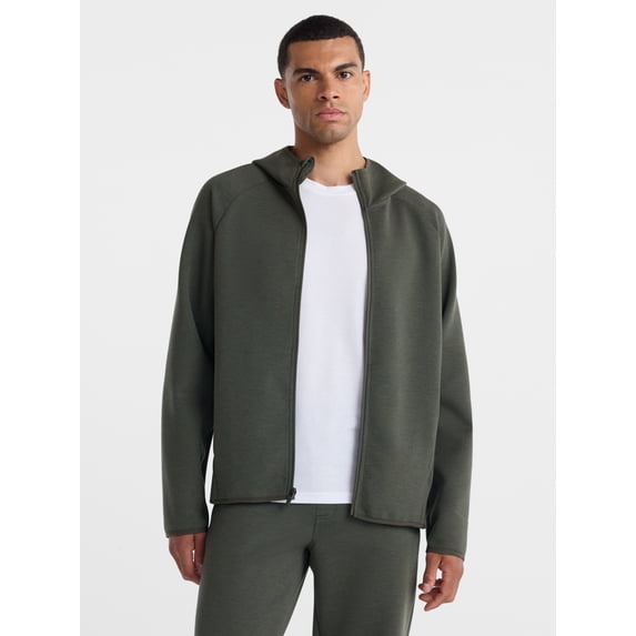 Athletic Works Men's Fusion Knit Full Zip Hoodie Jacket, Sizes XS-3XLT